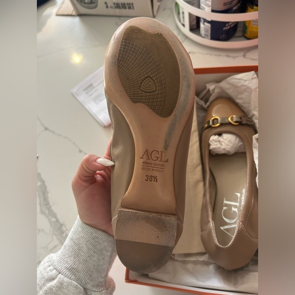 Beige AGL Monika Ballet Flat - Picture 2 of 4